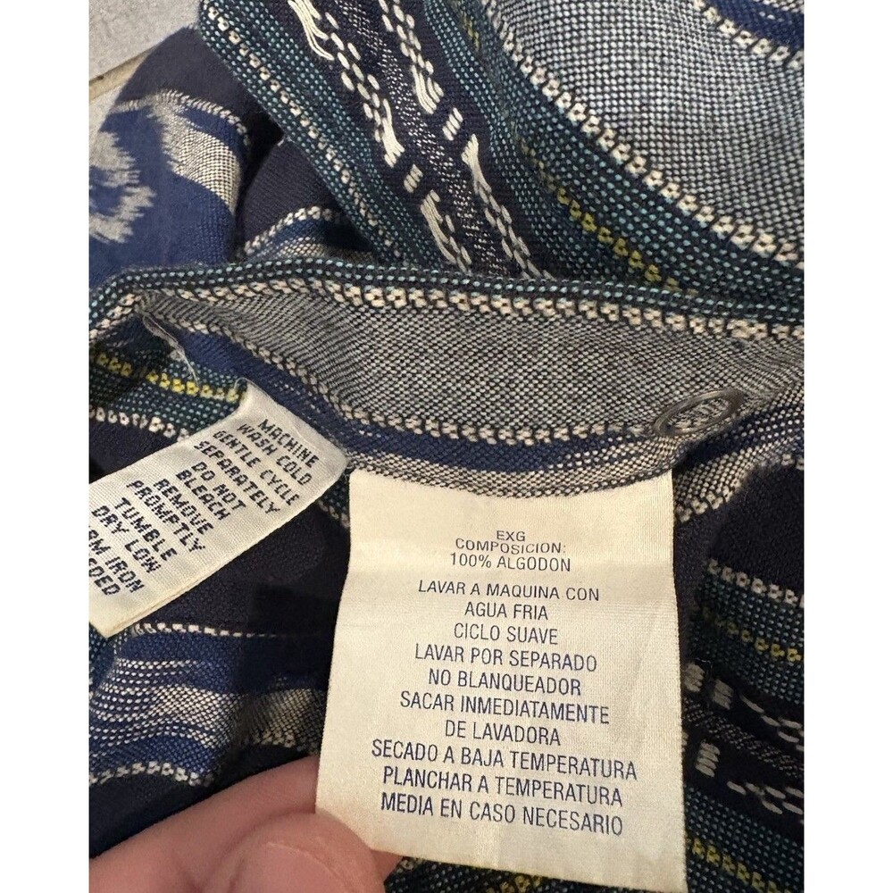 Ralph Lauren Shirt Mens Extra Large Blue Western Pearl Snap Aztec Navajo Yoke - Picture 10 of 10